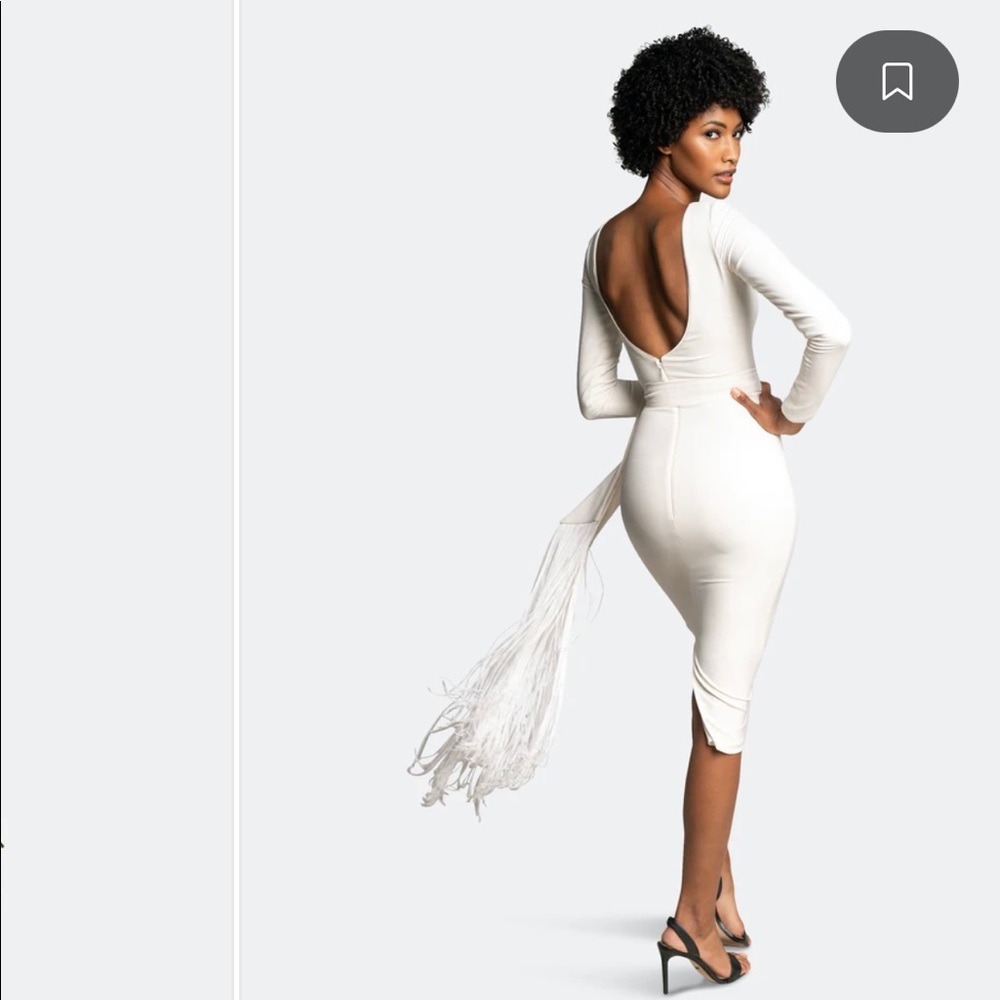 Dress the Population White Long Sleeve Dress